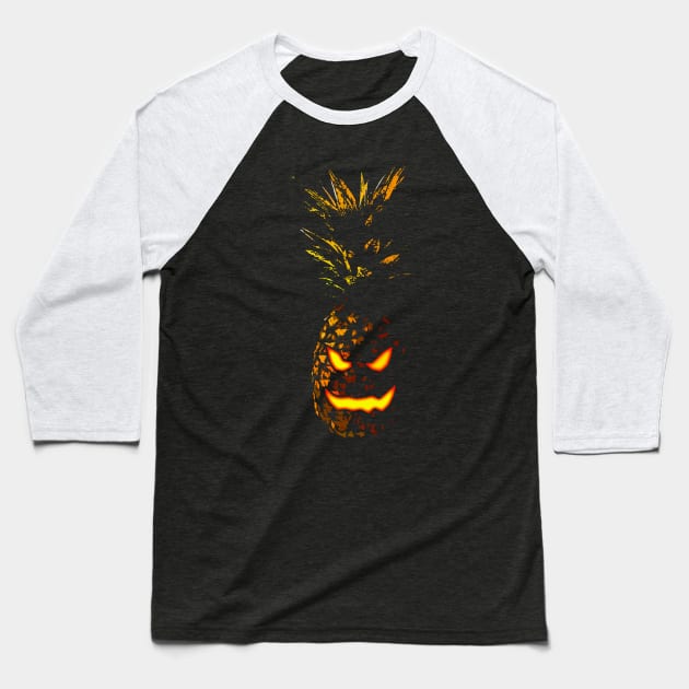 Halloween Pineapple Baseball T-Shirt by bronzarino